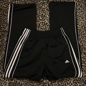 Adidas Black Joggers with White Stripes
